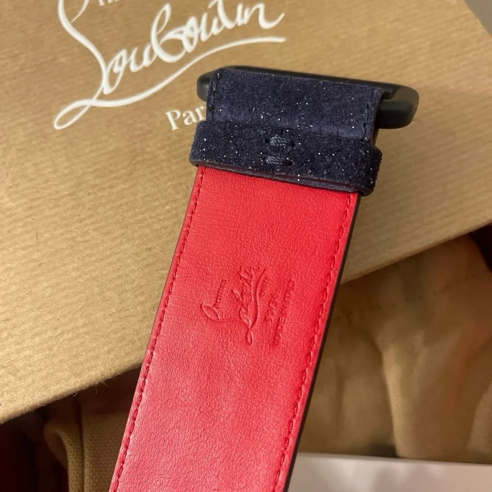 Christian Louboutin Loubi Spike glitter Belt UNISEX - Picture 5 of 9